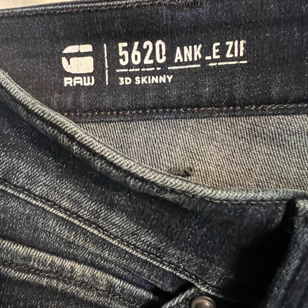 G-Star Raw 5260 3D Skinny Blue Denim Jeans Ankle Zip Moto Biker Skater Punk - Picture 6 of 12